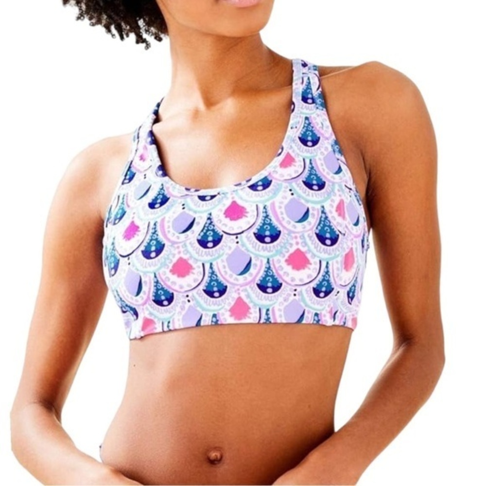Lilly Pulitzer Teegan Blue Hyacint Geo Sport Bra size XS